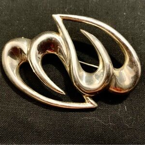 Vintage “Reges” Sterling Silver Modernist Style Heart Brooch